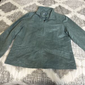 Vintage Koret Polyester Suede green jacket women’s medium.